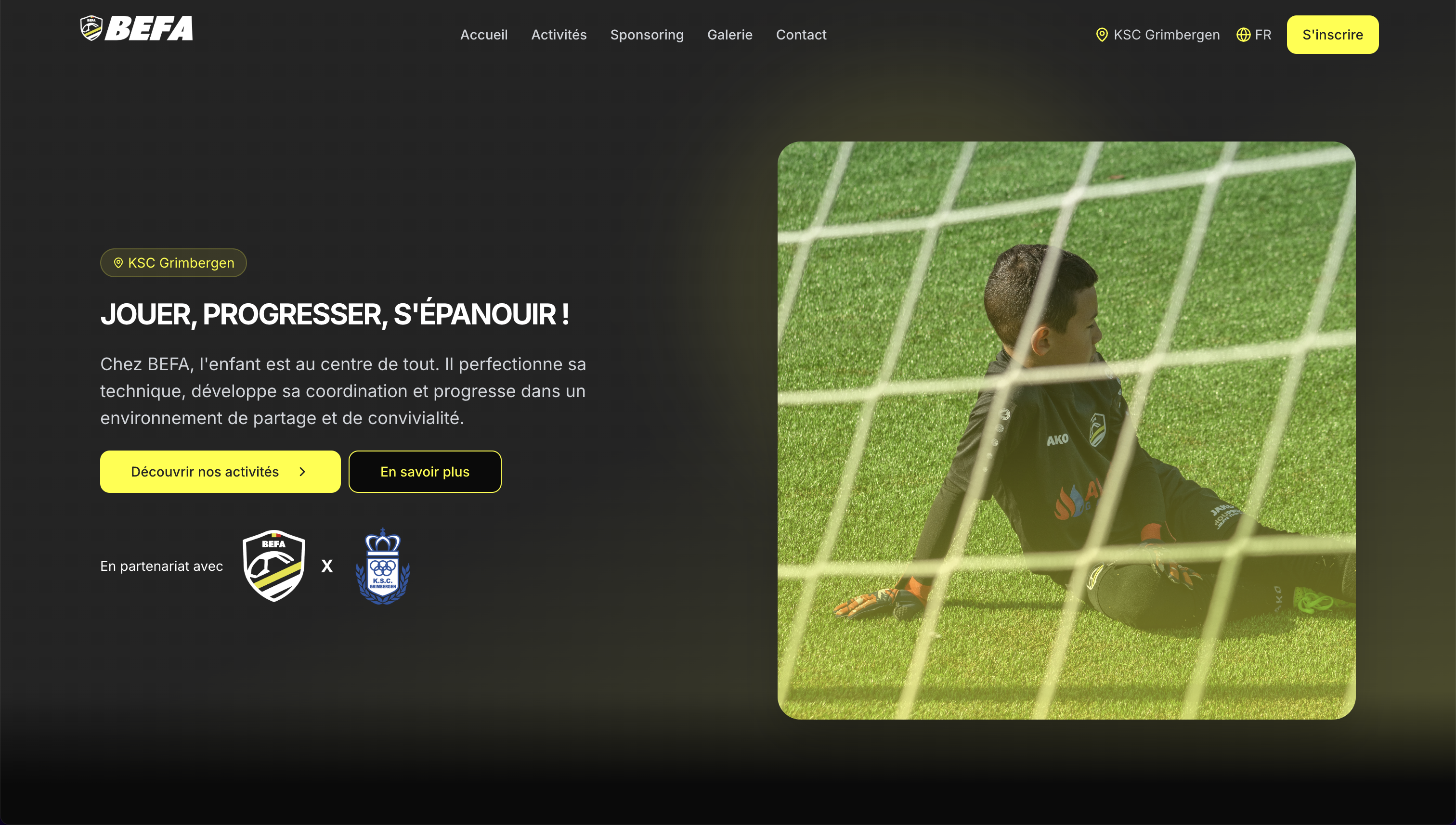 Interface van het BEFA Academy platform