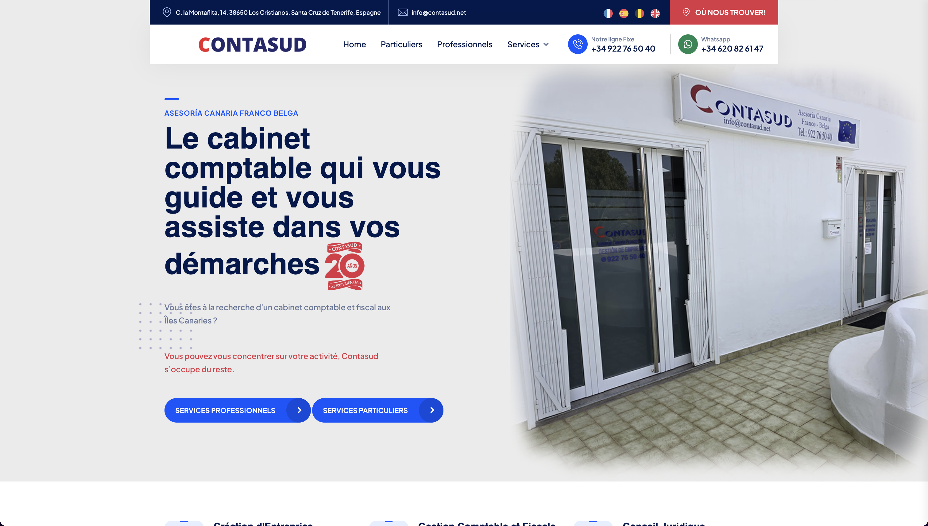 Homepagina van de website ContaSud